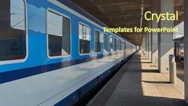  Presentation with station - Presentation consisting of old train at a station background and a tawny brown colored foreground