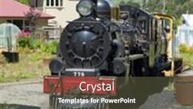  Presentation with engine - Cool new presentation with old train engine backdrop and a tawny brown colored foreground