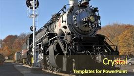  Presentation with railroad - Cool new presentation theme with old train sitting backdrop and a tawny brown colored foreground