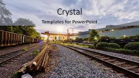  Presentation with railroad - PPT layouts having old train track - railroad in dusk background and a  colored foreground