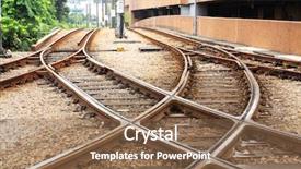  Presentation with train railway - Colorful slide set enhanced with old train track - railway backdrop and a violet colored foreground