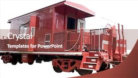  Presentation with train - Cool new presentation with old train track - red caboose isolated on white backdrop and a tawny brown colored foreground