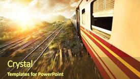  Presentation with windows - Theme with old train with opened windows background and a tawny brown colored foreground