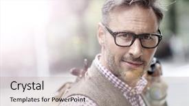  Presentation with mock up cotton tote bag - Presentation theme consisting of old travelling - trendy smiling guy traveling background and a mint green colored foreground