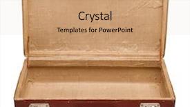  Presentation with brown and white - Theme having old travelling - vintage brown suitcase on white background and a coral colored foreground