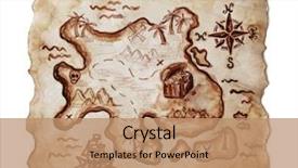  Presentation with treasure - PPT theme having old treasure map isolated background and a coral colored foreground