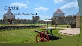  Presentation with turkish - Presentation design featuring old-turkish-fortress-bender background and a light blue colored foreground