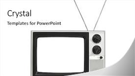  Presentation with old vintage television - Beautiful slide deck featuring old tv - blank screen portable vintage television backdrop and a white colored foreground