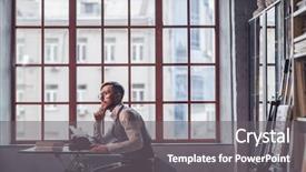  Presentation with retro - Presentation featuring old type book - young man with a retro background and a gray colored foreground