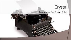  Presentation with old fashioned black and white - Presentation consisting of old typewriter isolated on white background and a white colored foreground