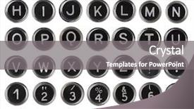  Presentation with keys - PPT theme consisting of old typewriter keys alphabet background and a gray colored foreground