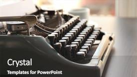  Presentation with old - Slide deck consisting of old typewriter on the table background and a dark gray colored foreground