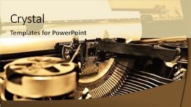  Presentation with old paper - Theme featuring old typewriter with paper background and a lemonade colored foreground