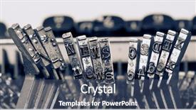  Presentation with old vs new - PPT theme featuring old typewrter hammers in monochrome background and a ocean colored foreground