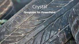  Presentation with waste - Slide deck consisting of old-tyres-in-a-waste background and a gray colored foreground