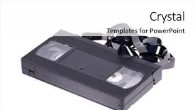  Presentation with cassette - Slides with old unusable vhs video cassette background and a white colored foreground