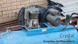  Presentation with compressor - Slides enhanced with old-used-blue-industrial-compressor background and a light blue colored foreground