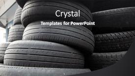  Presentation with piles - Slides with old-used-car-tires-stacked background and a dark gray colored foreground