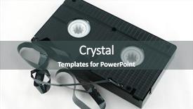  Presentation with tape - Slides featuring old vcr tape with ripped background and a dark gray colored foreground