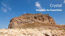  Presentation with crete island - PPT theme featuring old-venetian-fortress-gramvousa-gramvousa background and a teal colored foreground