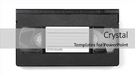  Presentation with cassette - PPT theme with old vhs video cassette tape background and a light gray colored foreground