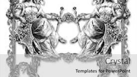  Presentation with victorian - Presentation design with crown scepter - old victorian frame and two background and a light gray colored foreground