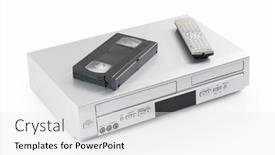  Presentation with cassette - Cool new presentation design with old-video-cassette-and-disk backdrop and a white colored foreground
