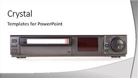  Presentation with tape recorder - PPT layouts having old video cassette recorder ejecting background and a white colored foreground