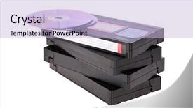  Presentation with cassette - Beautiful PPT layouts featuring old video cassette tapes backdrop and a light blue colored foreground