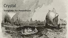  Presentation with sea - Presentation theme having old view from the sea background and a light gray colored foreground