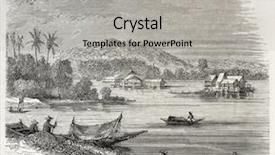  Presentation with singapore - Theme enhanced with old view of malaysian houses background and a light gray colored foreground