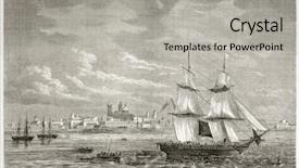  Presentation with old ship - Presentation enhanced with old view of montevideo 1823 background and a light gray colored foreground