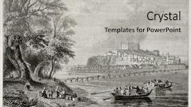  Presentation with danube - Cool new PPT theme with old view of presburg today backdrop and a light gray colored foreground