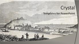  Presentation with journal - PPT theme featuring old view of saint sebastien background and a  colored foreground