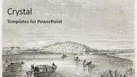  Presentation with port - Presentation theme having old view timbuktu port mali background and a light gray colored foreground