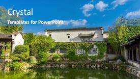  Presentation with old china - Amazing PPT layouts having old-village-in-hongcun-anhui backdrop and a teal colored foreground