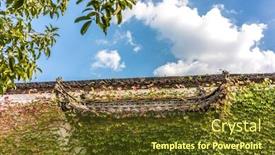  Presentation with old china - Slide deck consisting of old-village-in-hongcun-anhui background and a tawny brown colored foreground