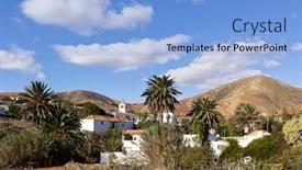  Presentation with heart - Theme consisting of old-village-of-betancuria background and a light blue colored foreground