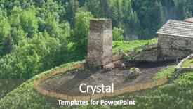  Presentation with old waikiki - PPT layouts enhanced with old village on caucasus mountain background and a gray colored foreground