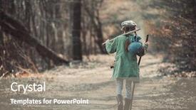  Presentation with forest - Cool new slide set with old vintage - little girl goes backdrop and a gray colored foreground