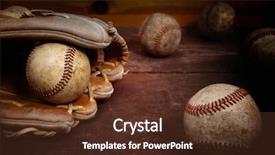  Presentation with vintage baseball - Slides with old vintage baseball background focus background and a tawny brown colored foreground