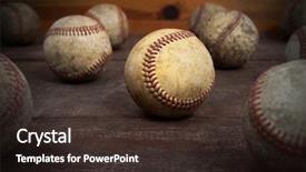  Presentation with vintage baseball - Theme enhanced with old vintage baseball background shallow background and a wine colored foreground