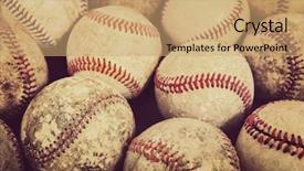 Presentation with vintage baseball - PPT layouts enhanced with old vintage baseball background shallow background and a coral colored foreground