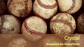  Presentation with vintage baseball - PPT theme featuring old vintage baseball background background and a tawny brown colored foreground
