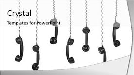  Presentation with old telephone - Amazing PPT layouts having old vintage black telephone handsets backdrop and a white colored foreground