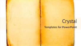  Presentation with vintage book - PPT theme featuring old vintage book empty grunge background and a yellow colored foreground