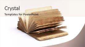  Presentation with vintage book - Presentation having old vintage book on white background and a lemonade colored foreground