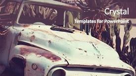  Presentation with old car - Audience pleasing slide set consisting of old vintage car backdrop and a tawny brown colored foreground