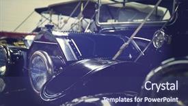  Presentation with vintage car - Presentation theme with old vintage car background and a ocean colored foreground