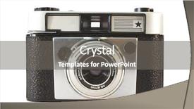  Presentation with camera film - Colorful theme enhanced with old vintage film camera backdrop and a gray colored foreground
